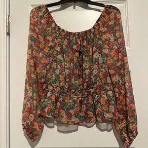 LC Lauren Conrad Multicolor Floral Blouse